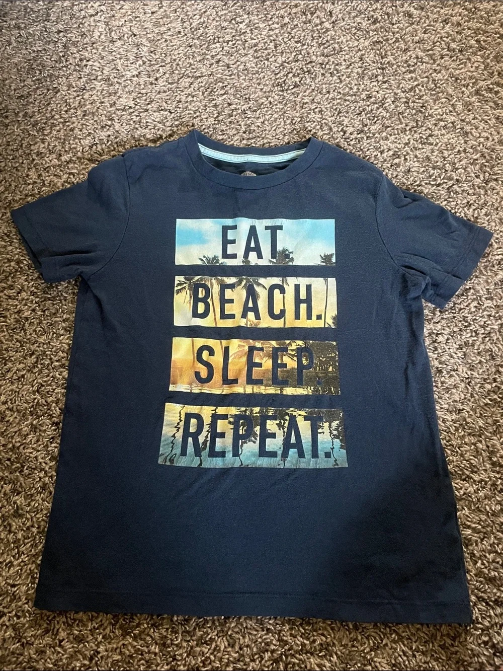 Old Navy Navy Blue Graphic 'Eat Beach Sleep Repeat' Tee